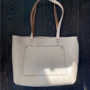 Garrett leather tote bag in sand